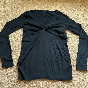 Gap Twist Front Lightweight Sweater in black